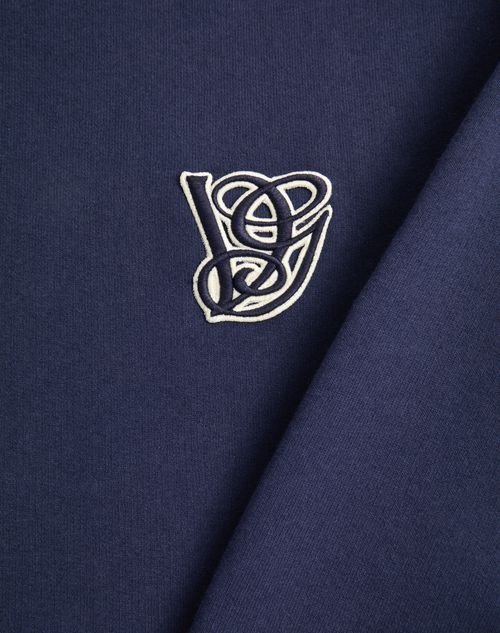 Valentino - Cotton Sweatshirt With Vg Patch - Blue - Man - T-shirts And Sweatshirts